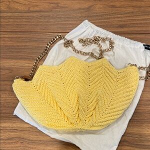 &other stories Yellow Crochet purse
